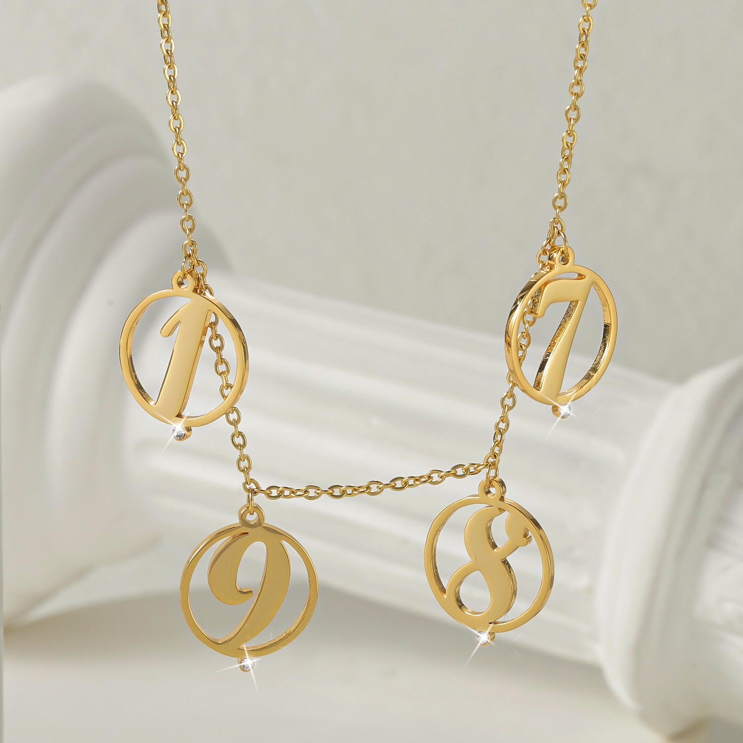 Initial Letter Necklace 18K Gold - Customize Halo Multi Initial Necklace Diamonds