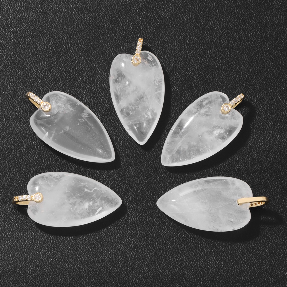 2Pcs Natural Stone Heart Penda - đánh giá và giá Crystal Pendant Necklace Natural Stone