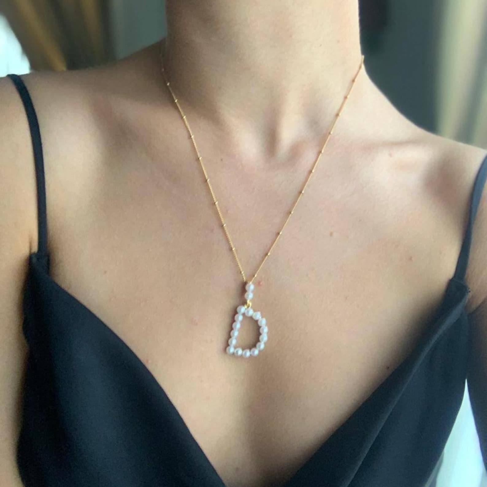 Pearl Initial Layering Pendant - đánh giá và giá Custom Name Necklace Stainless Steel