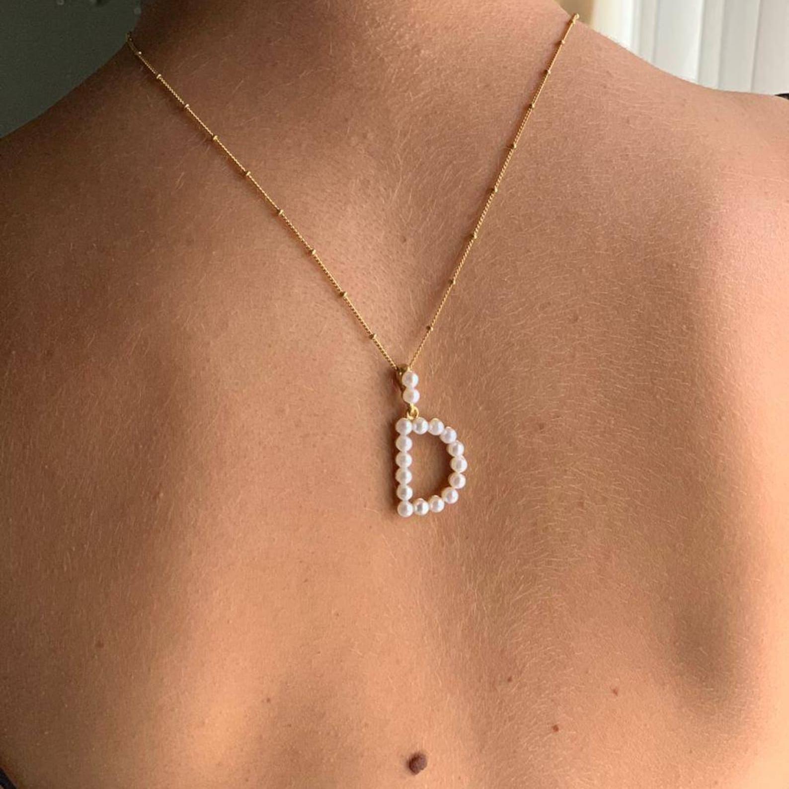 Pearl Initial Layering Pendant - đánh giá và giá Custom Name Necklace Stainless Steel