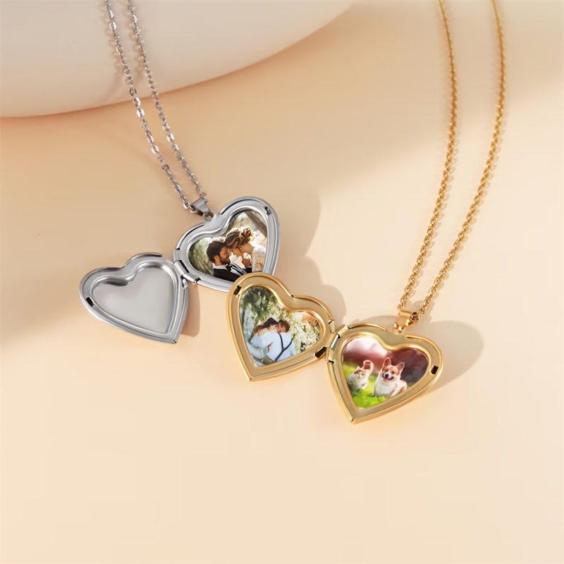 Personalized 1/2 Picture Heart - đánh giá và giá Heart Locket Necklace Photo