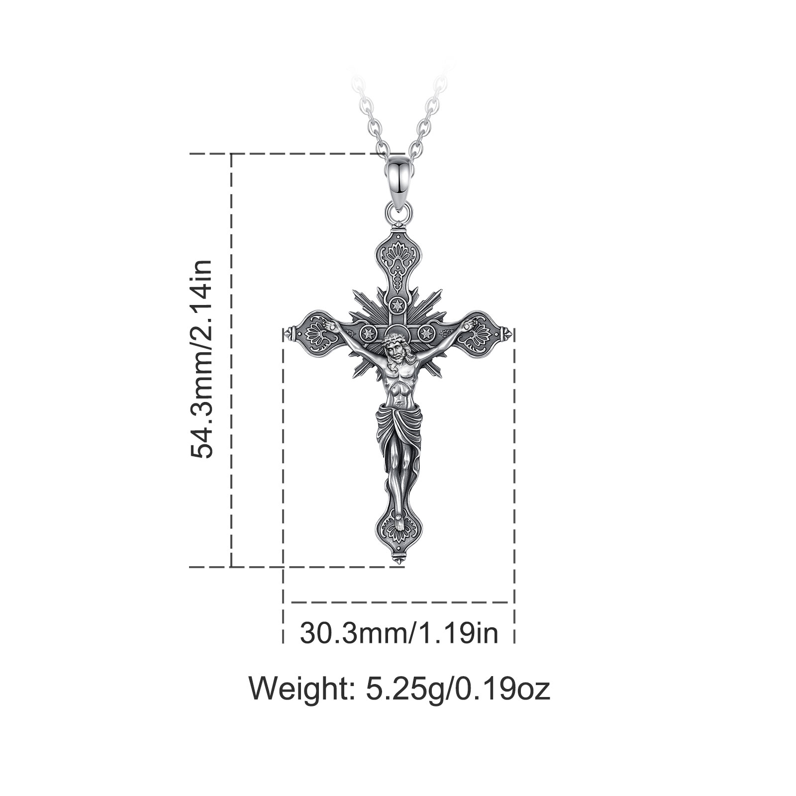 Eudora New Crucifix Cross Neck - đánh giá và giá 925 Sterling Silver Chain Necklace Men