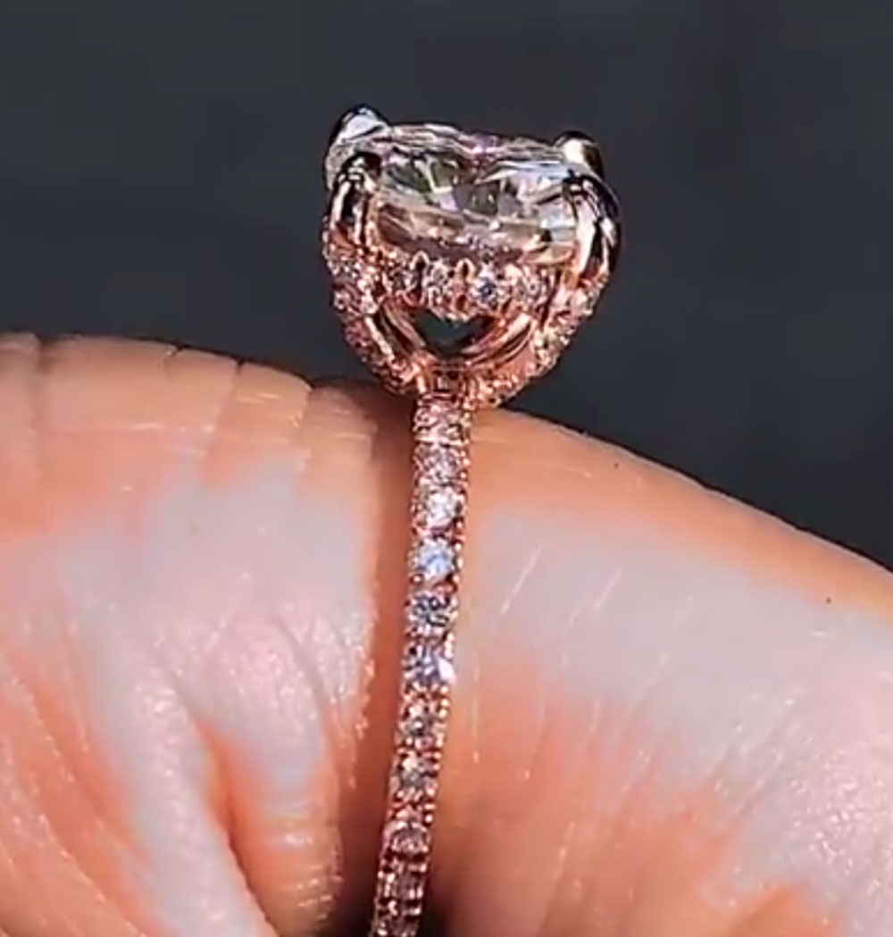 Custom Solid 14K Rose Gold Wom - đánh giá và giá Moissanite Engagement Ring 1 Carat
