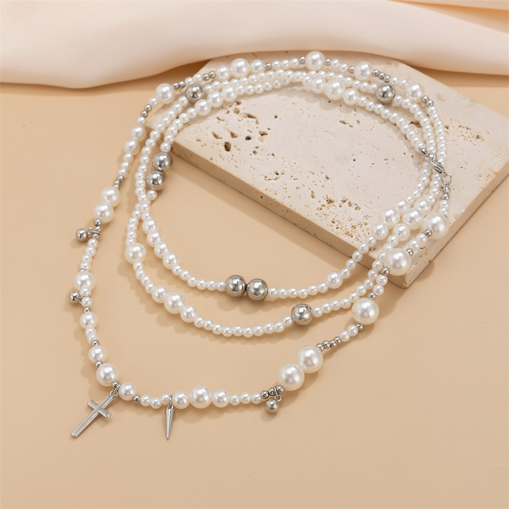 Multi-layer Imitation Pearl Be - đánh giá và giá Layered Pendant Necklace Aesthetic
