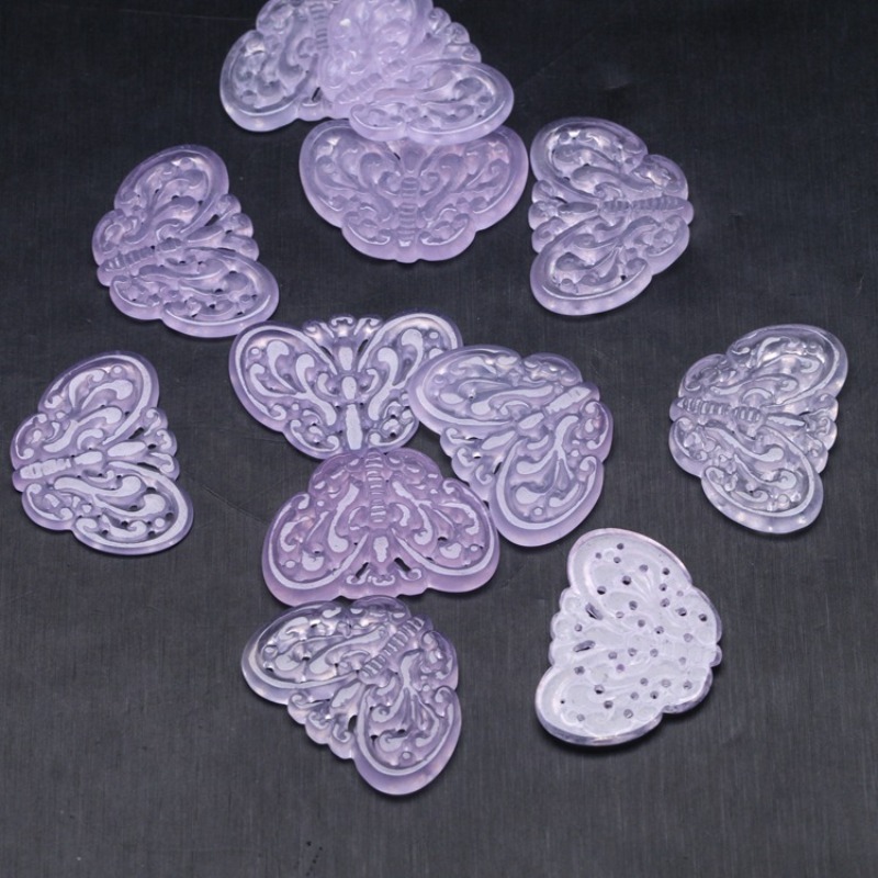 2pc Natural Purple Jade Hollow - đánh giá và giá Necklaces