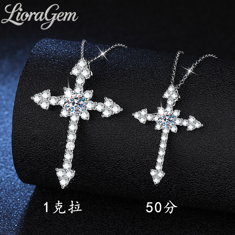 LioraGem Platinum PT950 Full-D - đánh giá và giá Cross Pendant Necklace Gold