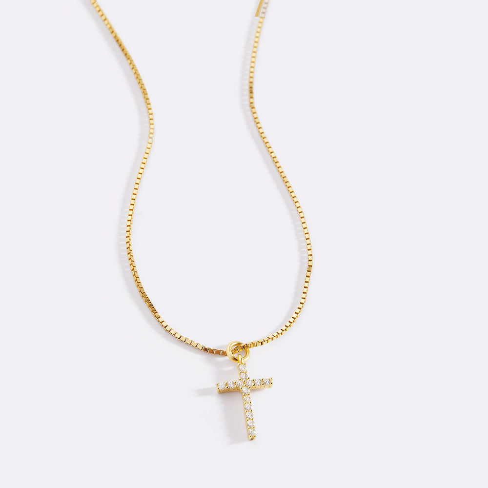 Diamond Pave Cross Necklace Cu - đánh giá và giá Cross Pendant Necklace Gold