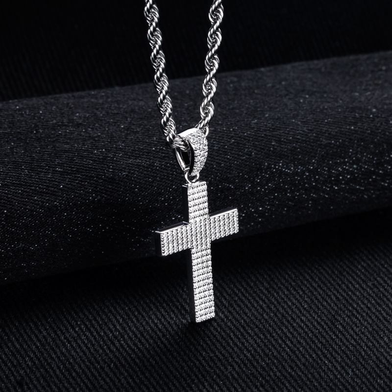 MossanRappr Moissanite Bling C - đánh giá và giá 925 Sterling Silver Chain Necklace Men