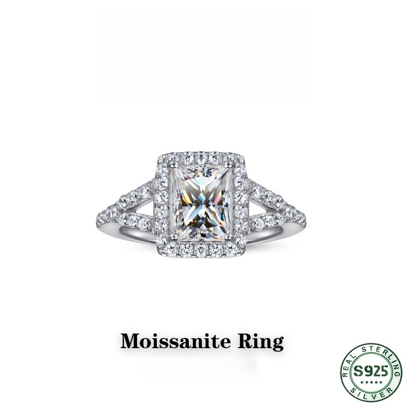 Hot selling fashion 100% S925  - đánh giá và giá Moissanite Engagement Ring 1 Carat