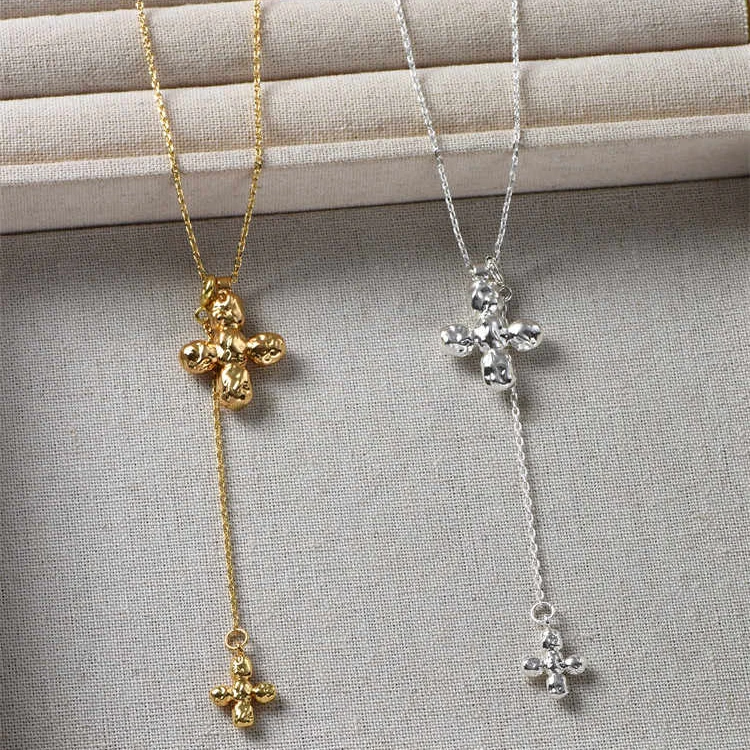 Europe America Big Heart Doubl - đánh giá và giá Cross Pendant Necklace Gold