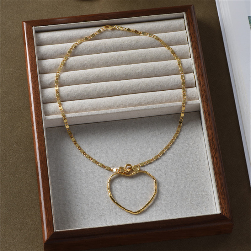 Europe America Big Heart Doubl - đánh giá và giá Cross Pendant Necklace Gold