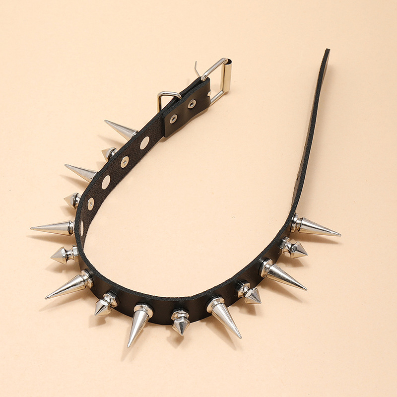 Punk Long Spike Choker Faux Le - đánh giá và giá Goth Punk Spike Choker