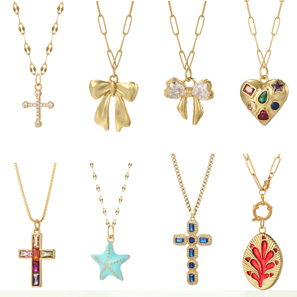 Cute Sea Star Shell Diy Neckla - đánh giá và giá Cross Pendant Necklace Gold