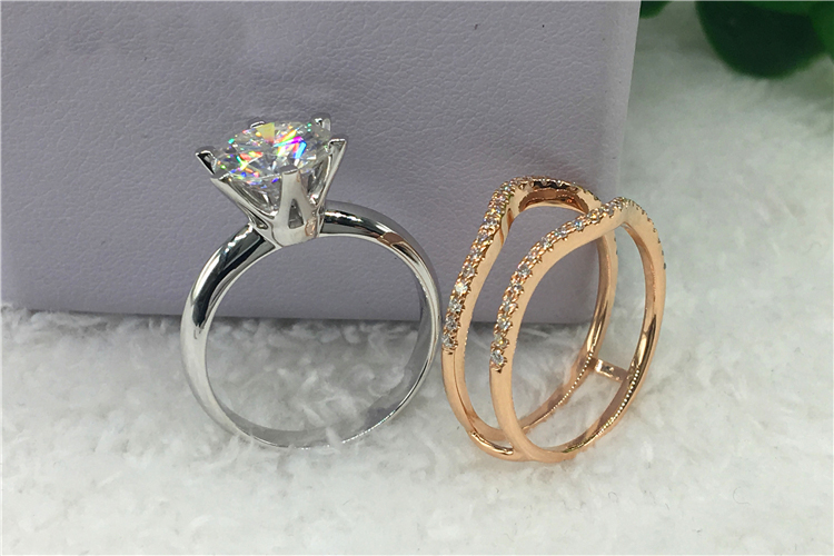 Custom Solid 18K Au750 White G - đánh giá và giá Moissanite Engagement Ring 1 Carat