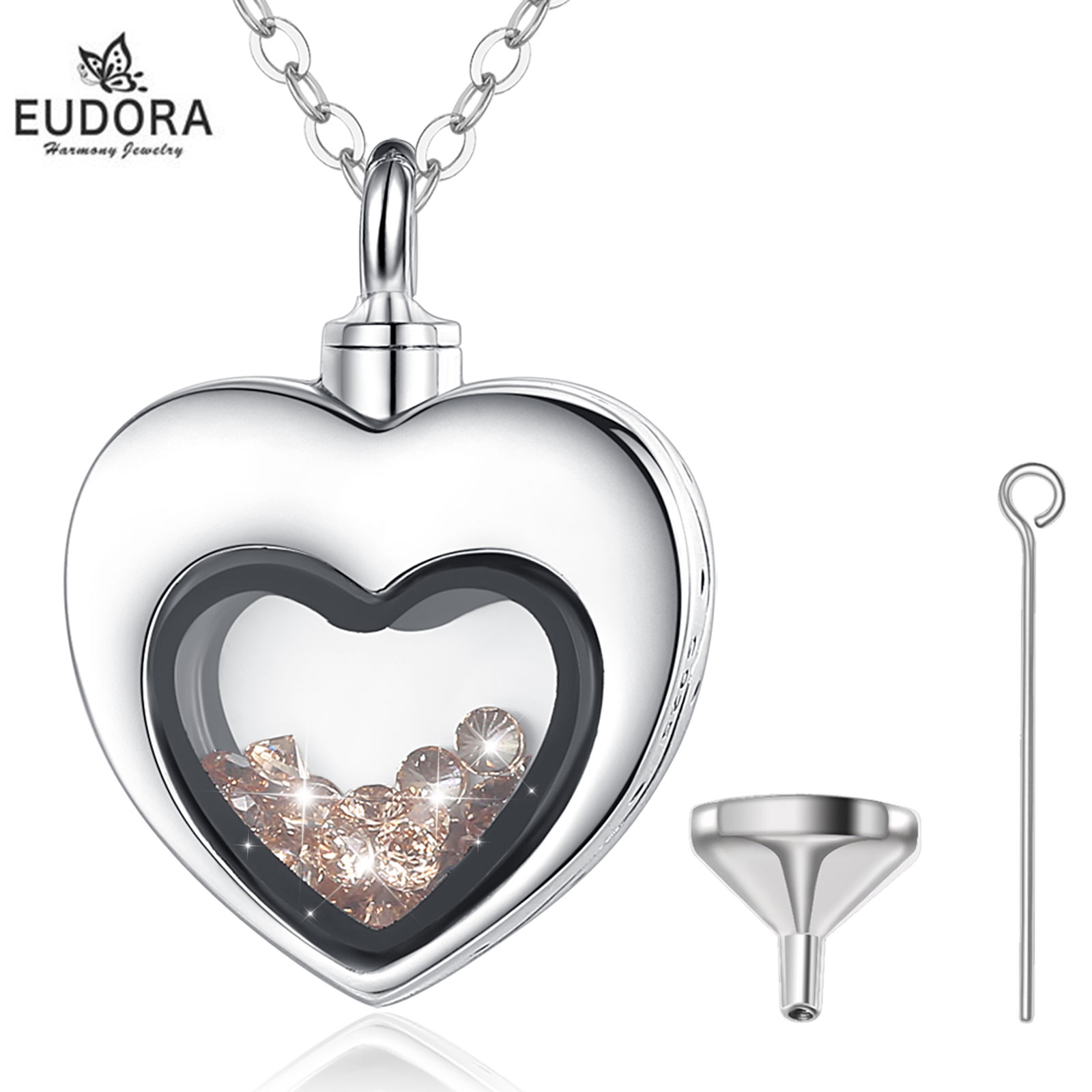 Eudora Nữ Bạc Trái Tim Mề Đay  - đánh giá và giá Heart Locket Necklace Photo