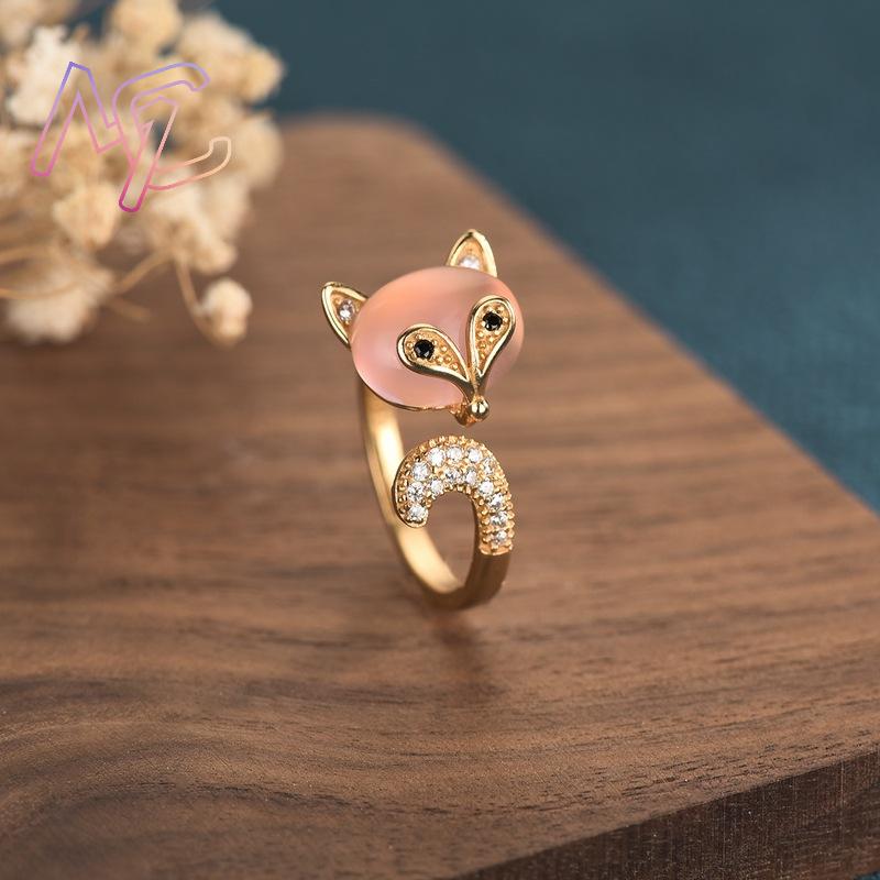 Pink Natural Jade Fox Rings Re - đánh giá và giá Rings
