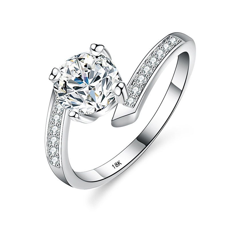YHAMNI 18K White Gold 1 Carat  - đánh giá và giá Moissanite Engagement Ring 1 Carat