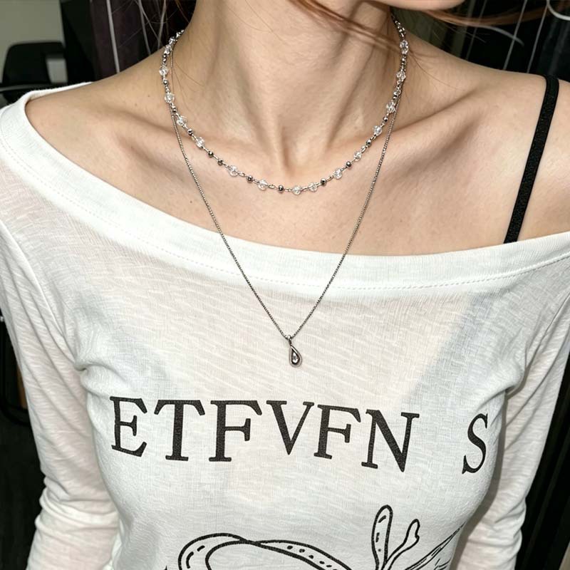 New Fashion Water Droplet Pend - đánh giá và giá Layered Pendant Necklace Aesthetic