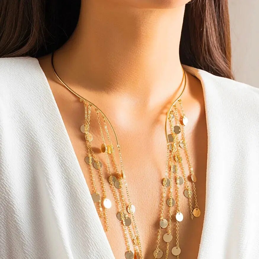 Sexy Goth Long Tassel Sequin I - đánh giá và giá Pearl Choker Necklace Vintage