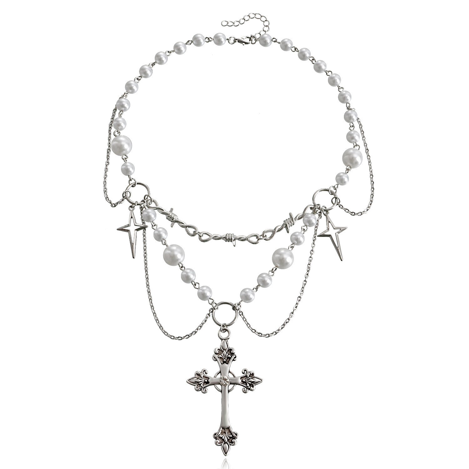 Butterfly Heart Pearls Necklac - đánh giá và giá Pearl Choker Necklace Vintage