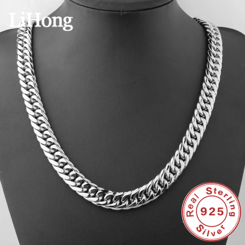 925 Sterling Silver 45-60cm 10 - đánh giá và giá Cuban Link Chain 12Mm